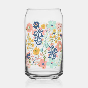 Canette Verre Floral Pastel Can Jar