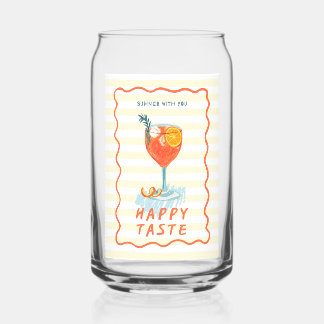 Canette Verre imprimé aux vibrations estivales – Vaisselle