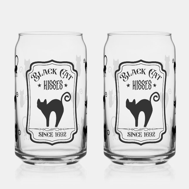 Canette Verre pour amateur de chats effrayants (Gauche)