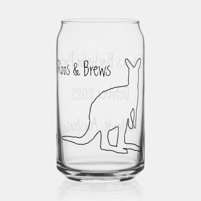 Canette Verre pour enterrement de vie de garçon Roos & Bre (Recto)