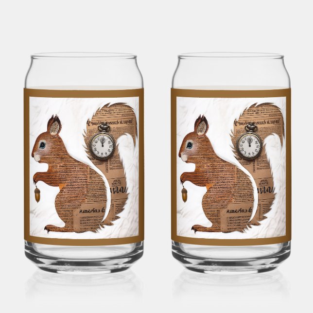 Canette Verre Soda Écureuil en Papier (Recto)
