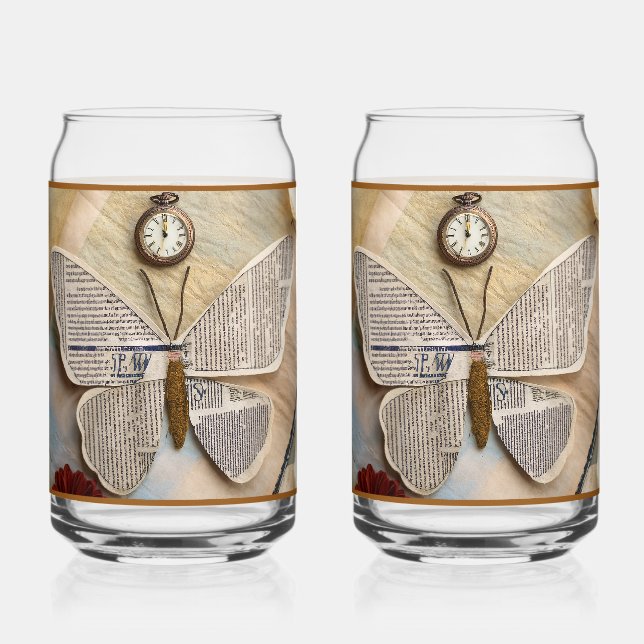 Canette Verre Soda Papillon en Papier (Recto)
