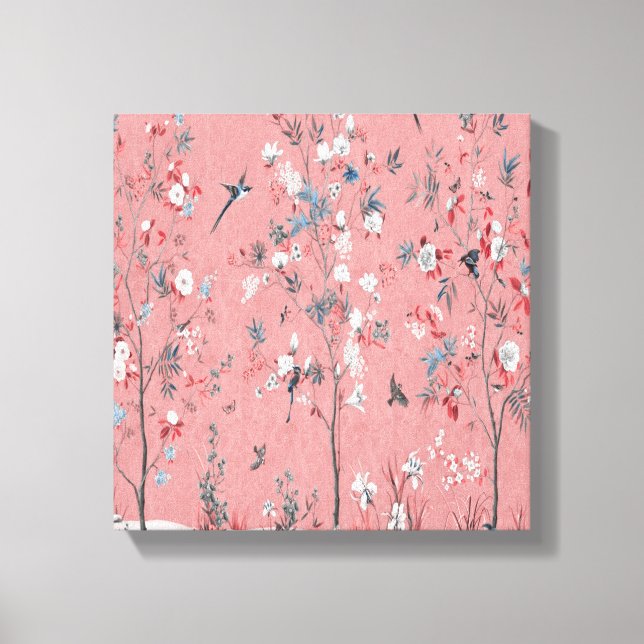 Canevas Art Décor Rose Chinoiserie Mur (Recto)