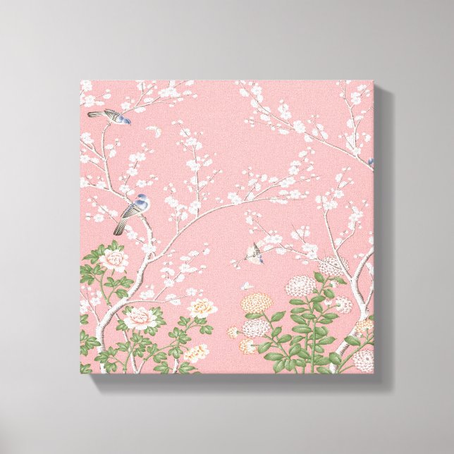 Canevas Art Décor Rose Chinoiserie Mur (Recto)