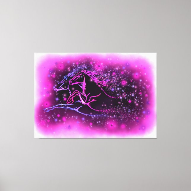 Canevas Cheval Pair À Imprimer Courir Dans La Nuit (Recto)