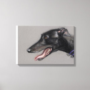 Canevas d'art Black Greyhound Chien