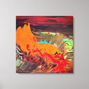 Canevas d'étirement Abstrait "Orange Burst"