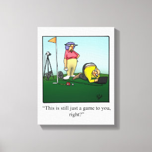 Canevas Enveloppé D'Art Amusant De Golf