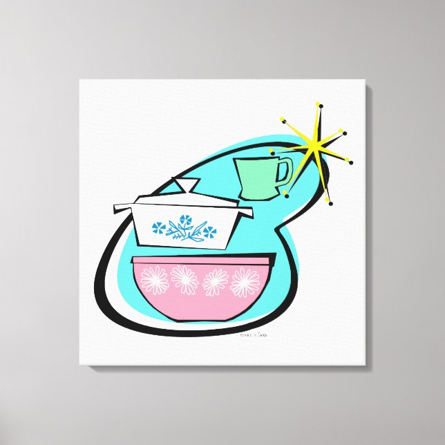 Canevas Étitré Conception de Cookware Atomique (Recto)