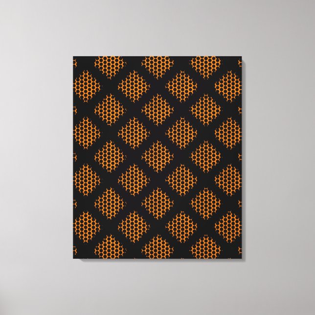 Canevas orange, noir rétro cercles et points (Recto)