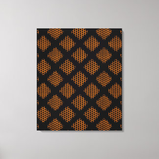 Canevas orange, noir rétro cercles et points