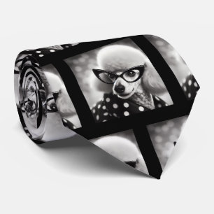 Caniche drôle avec lunettes Nerd cravate