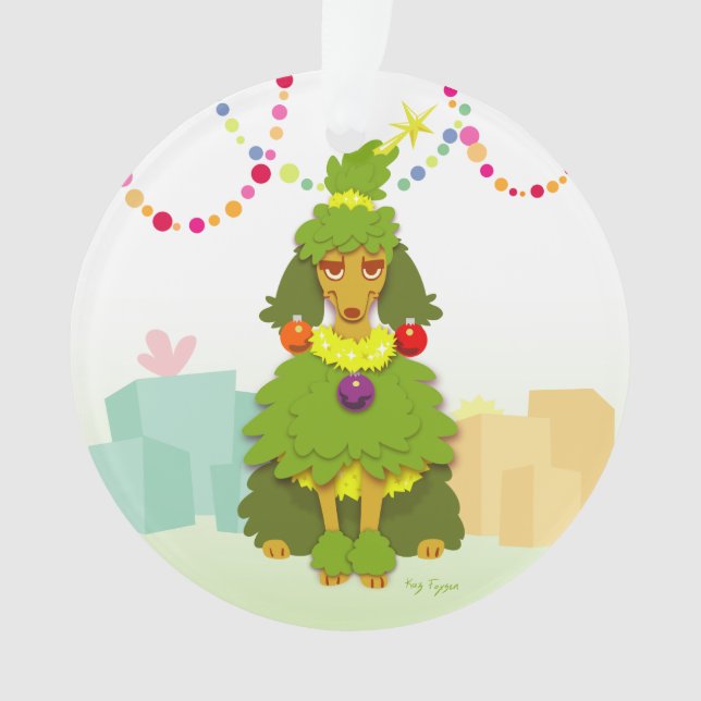 Caniche drôle d'arbre de Noël (devant)