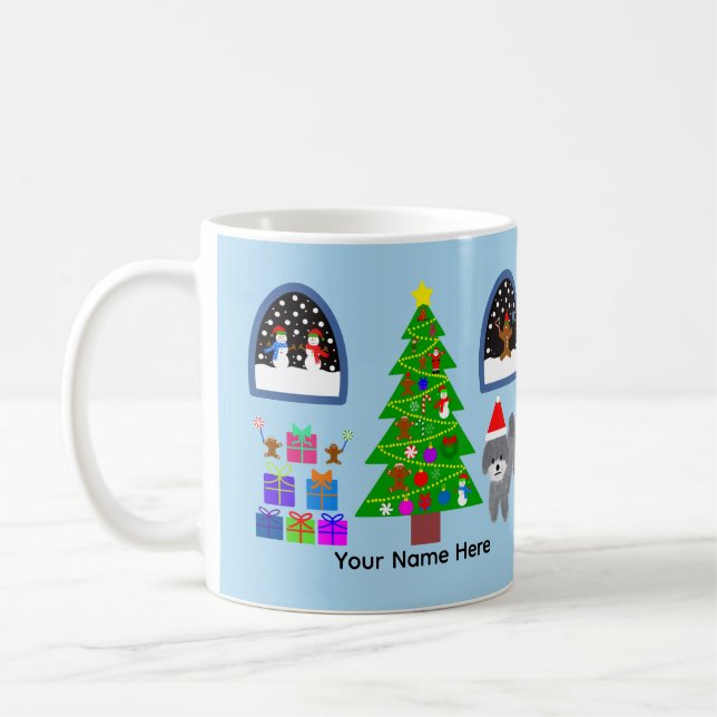 Caniche gris Noël #4 Mug (Gauche)