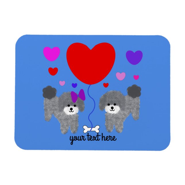 Caniche gris Valentine #1 Magnet (Horizontal)