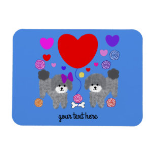 Caniche gris Valentine #3 Magnet