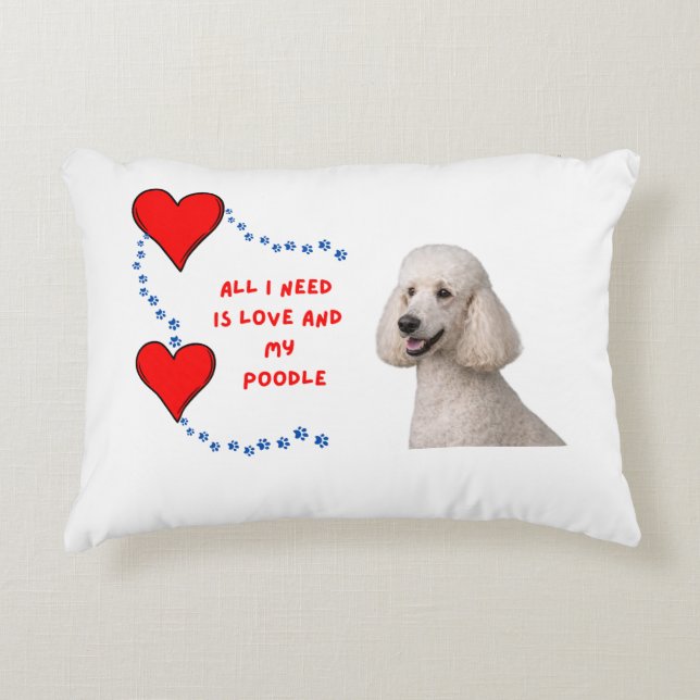 Caniche Standard Blanc | Coussin de Chien Photoréa (Devant)