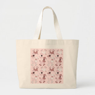 Caniches roses sur le sac de défilé