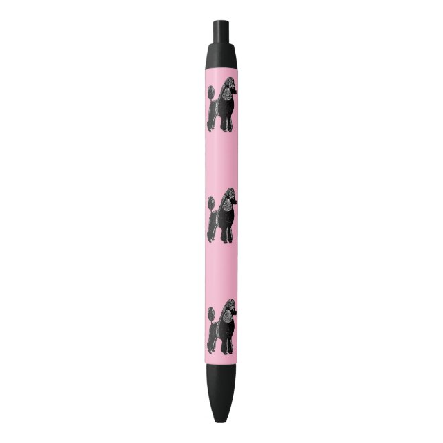 Caniches standard noirs roses et stylos noirs (devant Vertical)
