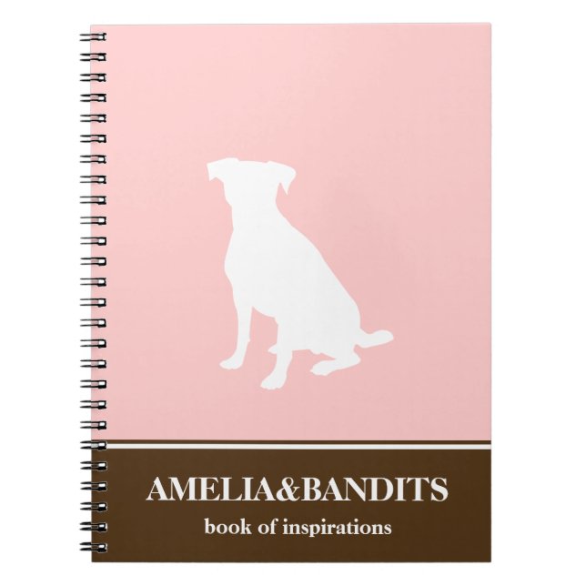 Canine animal de compagnie silhouette rose journal (Devant)