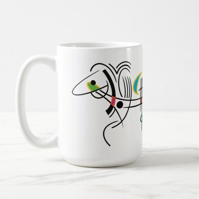 Canine Chien Abstrait Moderne Retro Art Mug (Gauche)