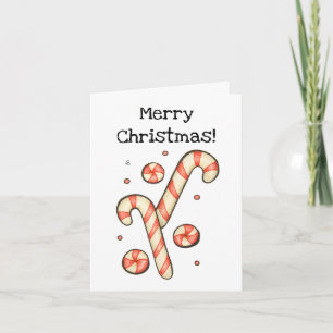 Canne à bonbon personnalisable - Carte de Noël joy