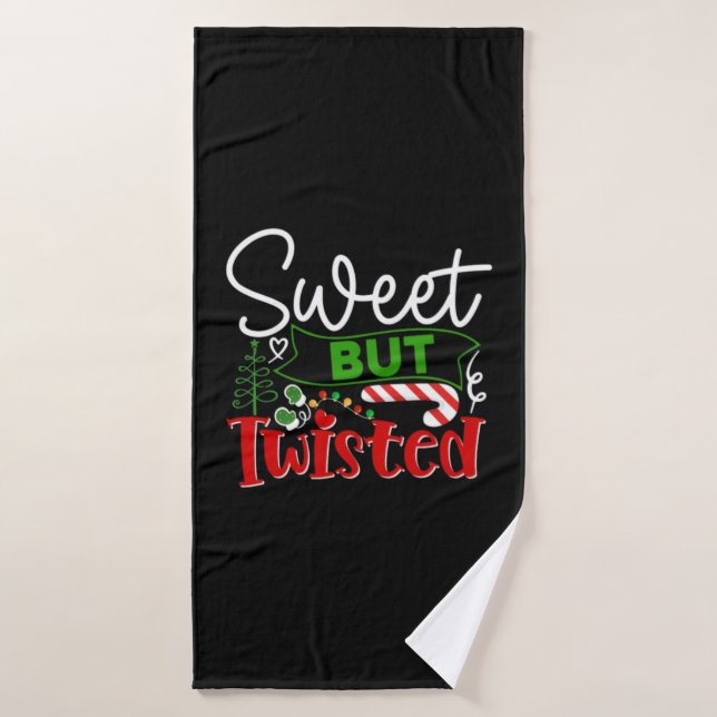 Canne à Sucre de Noël Drôle mais Tordu (Serviette de bain)