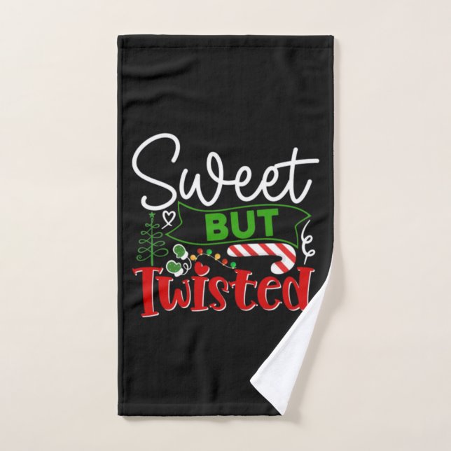 Canne à Sucre de Noël Drôle mais Tordu (Serviette à main)