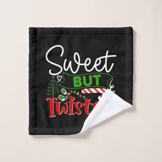 Canne à Sucre Drôle et Twistée de Noël (Gant de toilette)