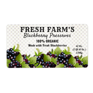 Canne vintage aux fruits de Blackberry   Étiquette