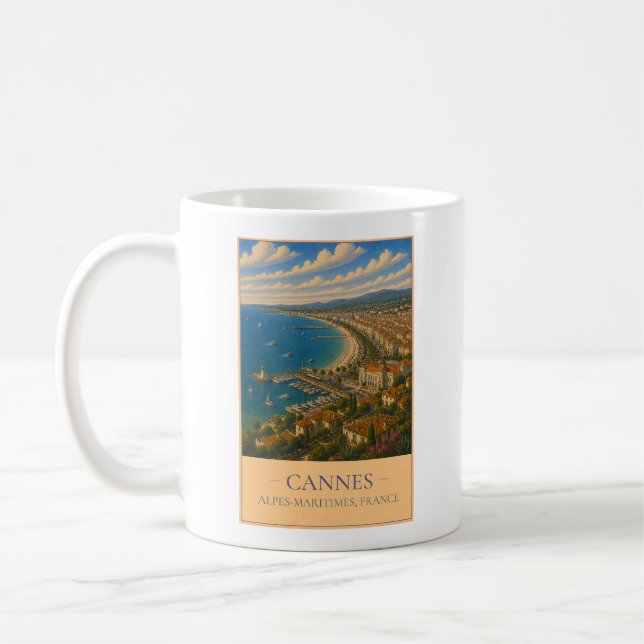 Cannes, France – Vintage Travel Mug (Gauche)
