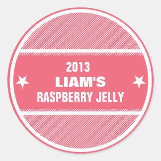 Canning jarre étiquette rouge rayé personnalisé