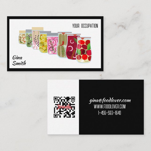 Canning QR Code Chef Carte de visite (Devant / Derrière)