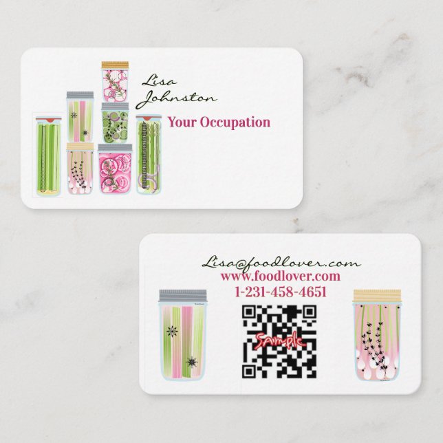 Canning QR Code Chef Carte de visite (Devant / Derrière)