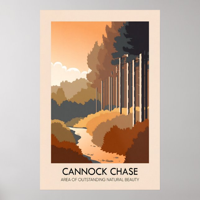 Cannock Chase AONB Travel Poster (Devant)