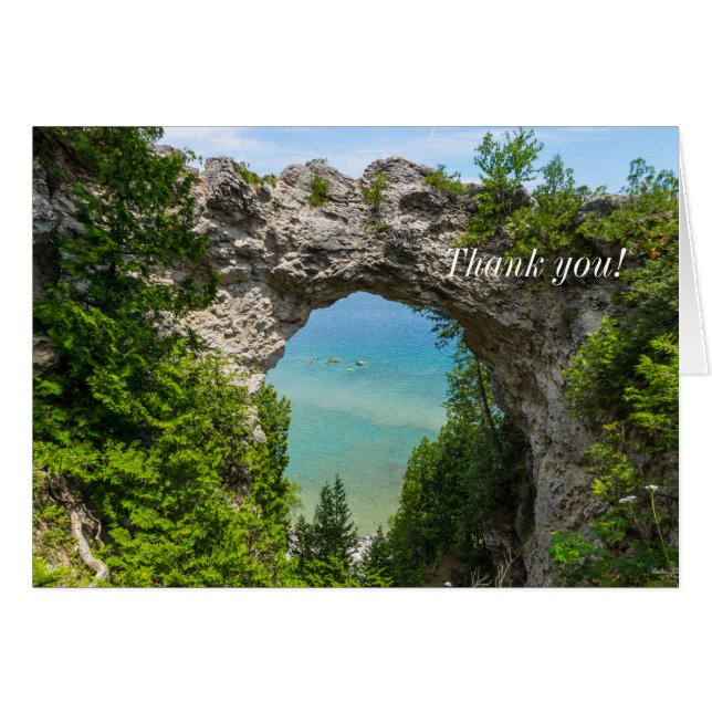 Canoë À Arch Rock Carte de remerciements (Devant Horizontal)