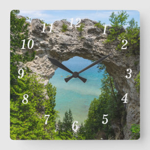 Canoë À Arch Rock Horloge Murale