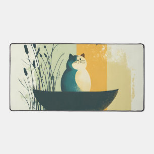 Canot de chat blanc minimaliste Abstrait Lake Chub