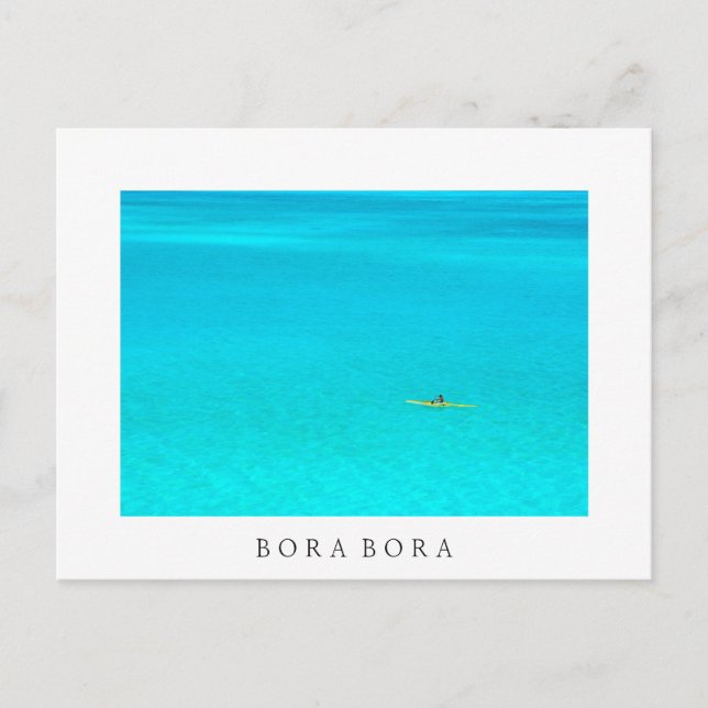 Canot Outrigger à Bora Bora Carte postale texte bl (Devant)