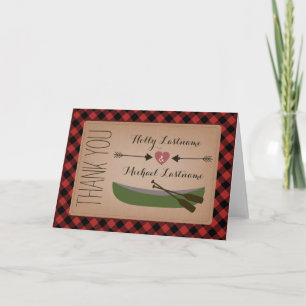 Canot Plaid + Coeur Avec Flèches Carte de remercie