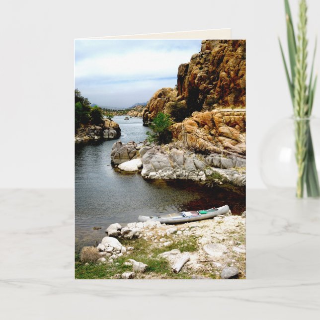 Canot solitaire, Carte de voeux vierge (Devant)