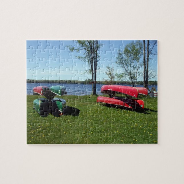 Canots sur l'herbe Puzzle (Horizontal)