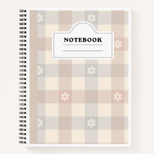 Canvara Daisy Plaid Notebook — Cahier ligné esthét (Devant)