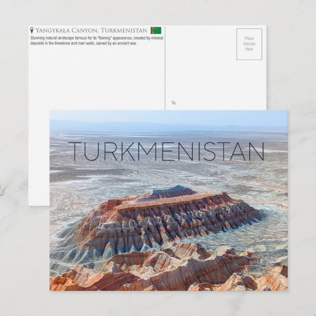 Canyon de Yangykala, Turkménistan Carte postale de (Devant / Derrière)