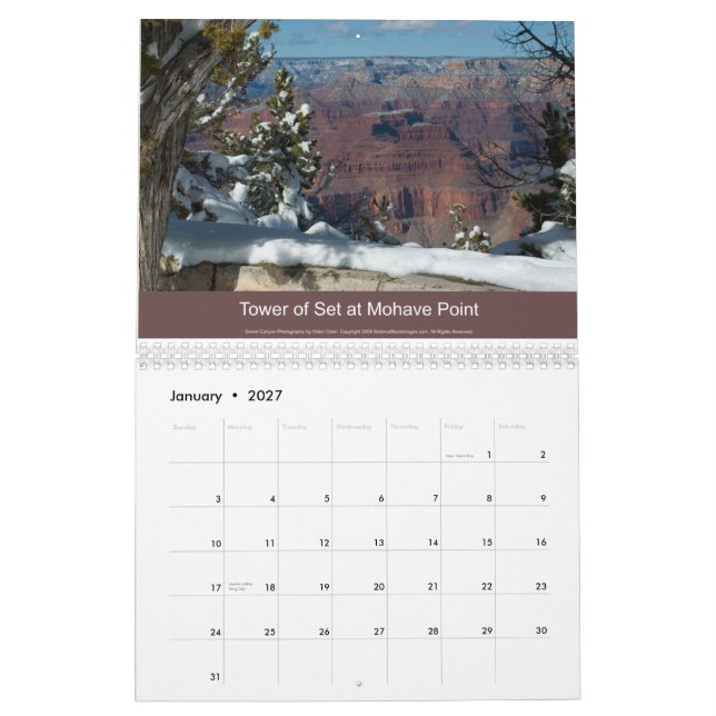 Canyon grand de 2014 calendriers (Jan 2027)