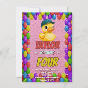 Caoutchouc Cute Invitation Personnalisé Anniversai