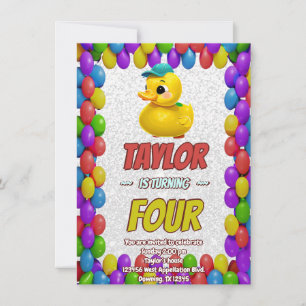 Caoutchouc Cute Invitation Personnalisé Anniversai