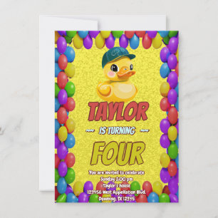 Caoutchouc Cute Invitation Personnalisé Anniversai