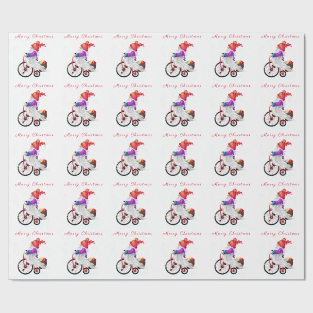 Caoutchouc de Noël en papier cadeau avec vélo et c (Plat)