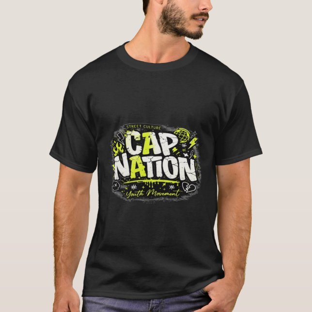 Cap Nation Streetwear T-Shirt Graffiti  (Devant)